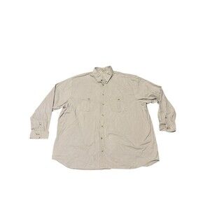 TAG Safari Shirt 4XL Tan Long Sleeve Button Front Outdoor Hunting Workwear